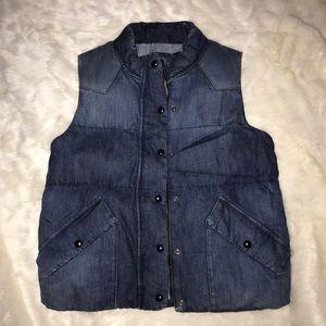 Gap jean puffer vest size M